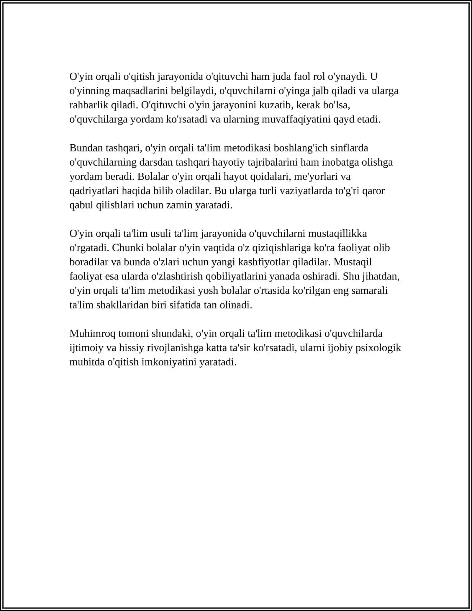 BOSHLANG'ICH SINFLARDA TA'LIM METODLARI VA VOSITALARI 4