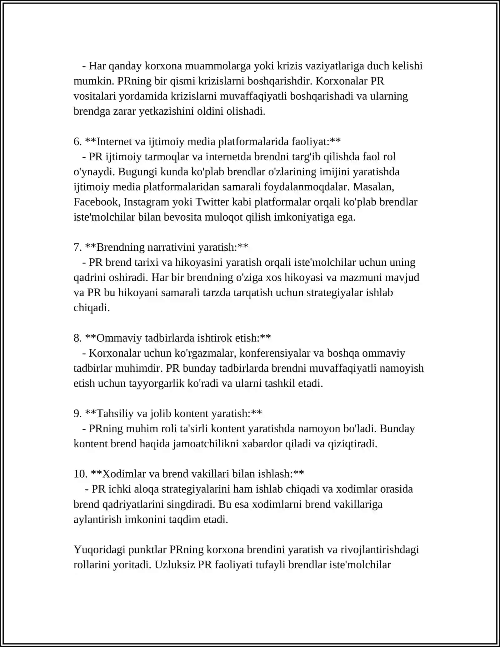 KORXONA FAOLIYATIDA PABLIK RELATIONS SAMARALI FOYDALANISH 4