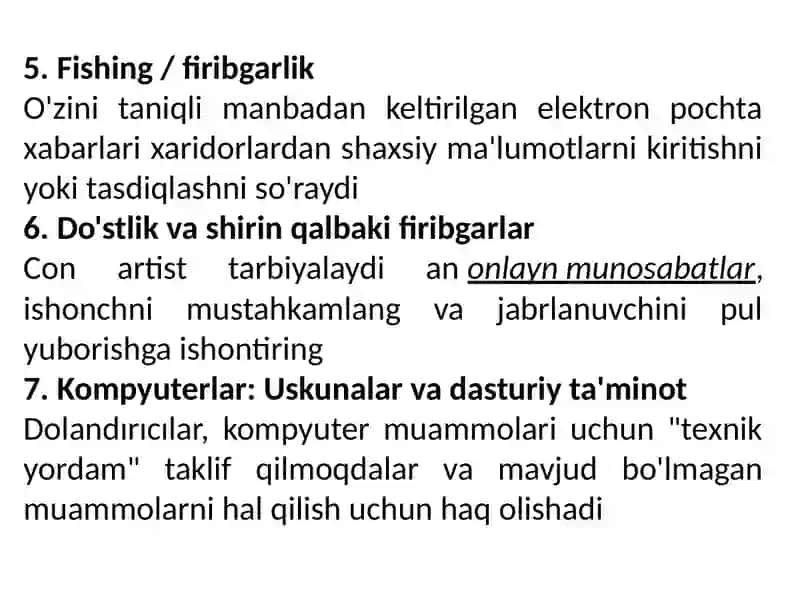 Firibgarlikning turlari 4