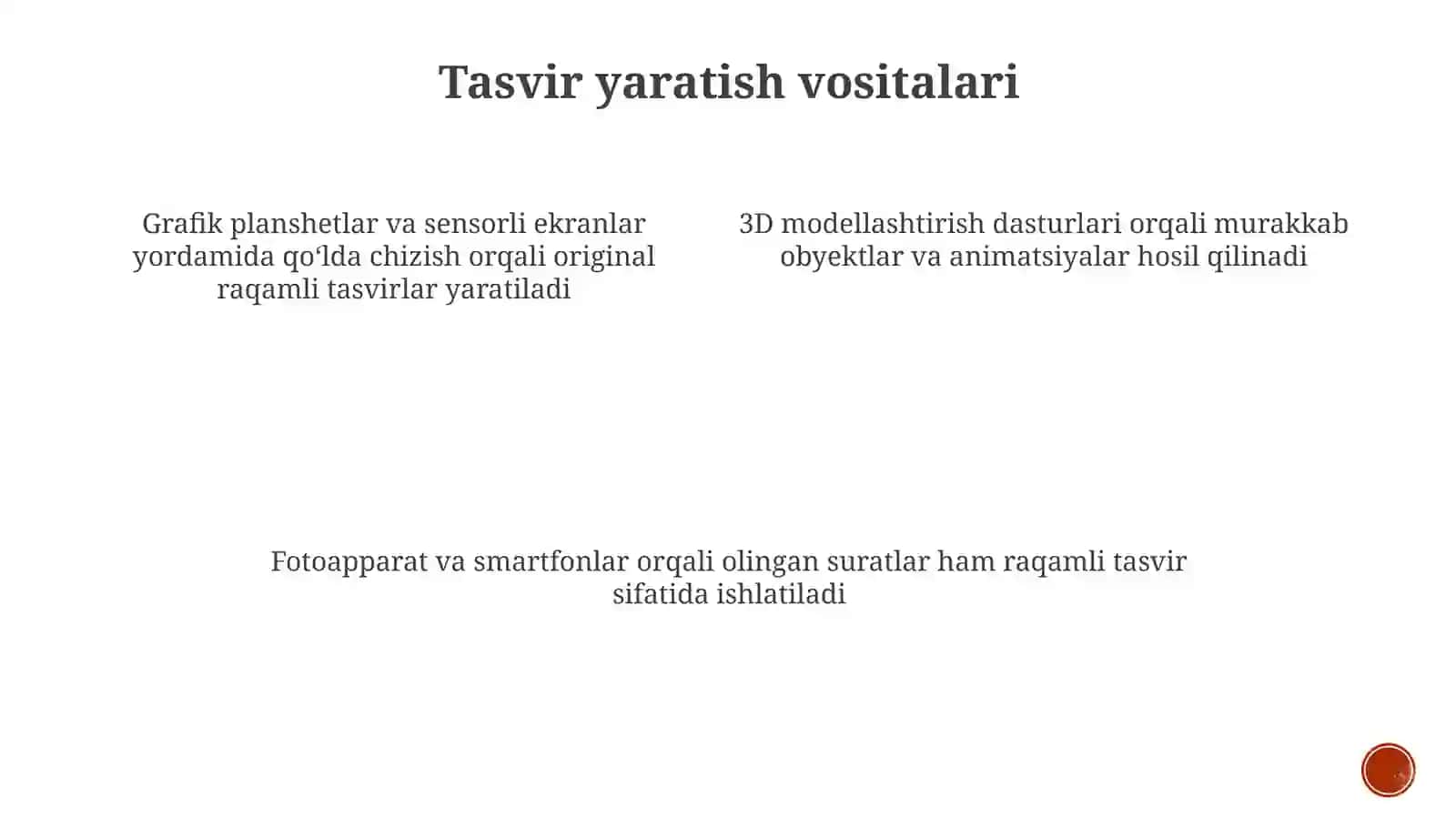 Raqamli tasvirlarni yaratish va qayta ishlash vositalari 4