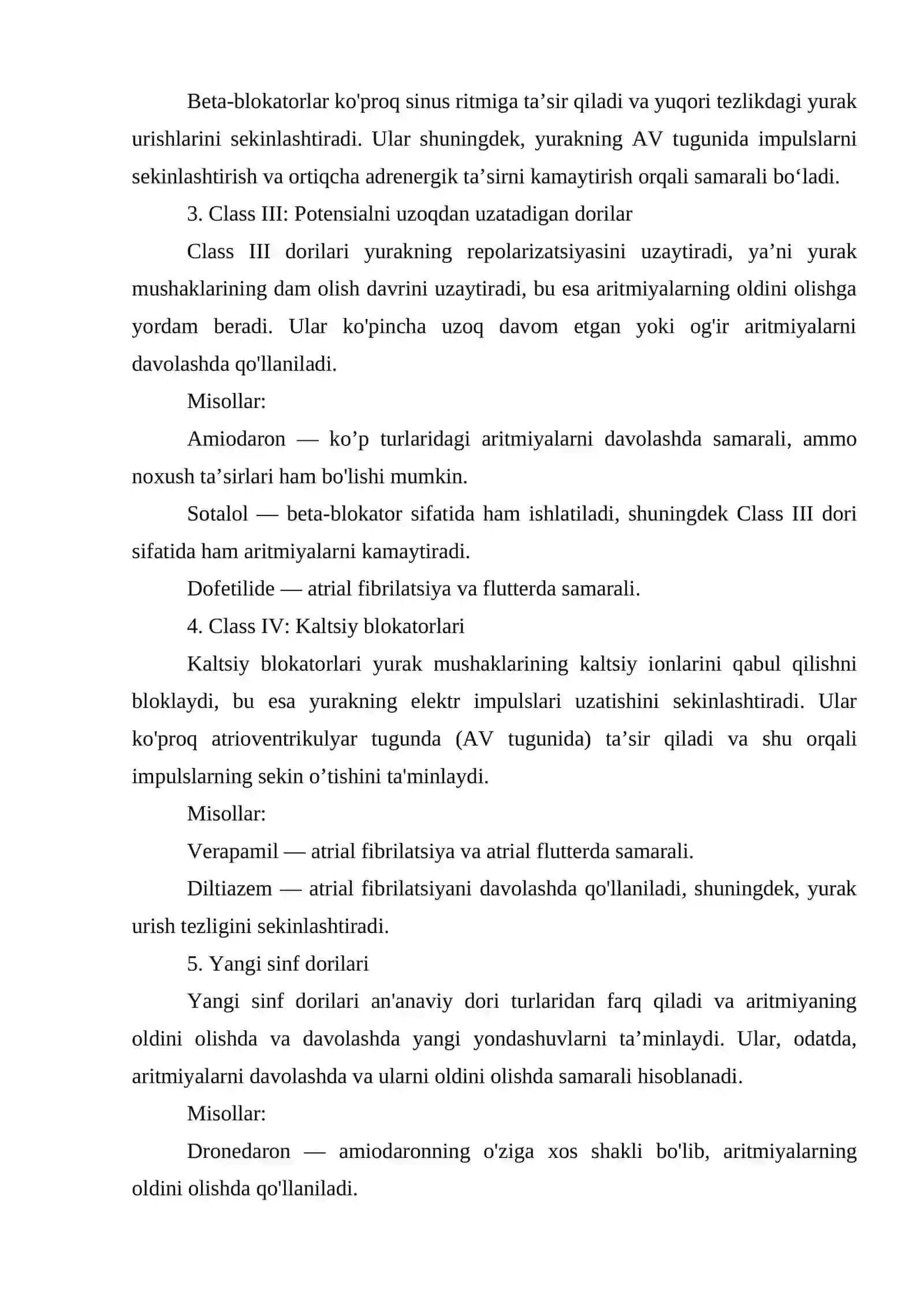Aritmiyaga qarshi dorilar 4