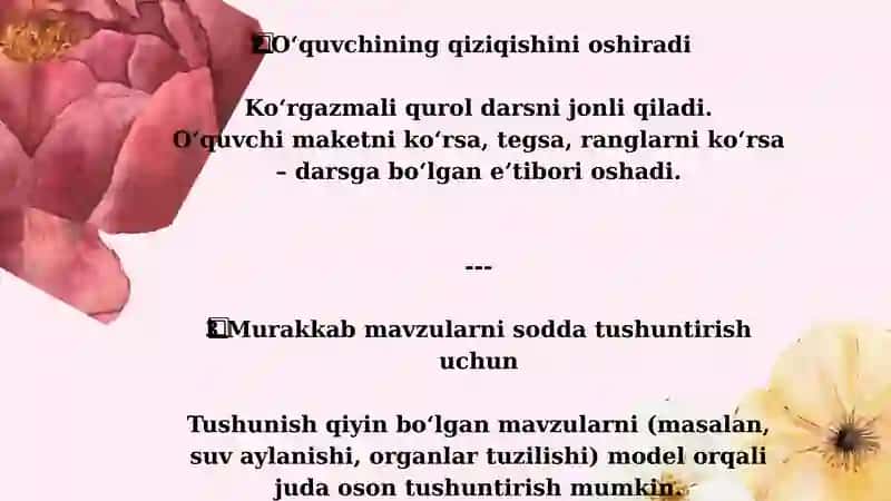 Tabiatshunoslik fanidan mavzular bo‘yicha suniy materiallardan ko‘rgazmali qurollar tayyorlash 4
