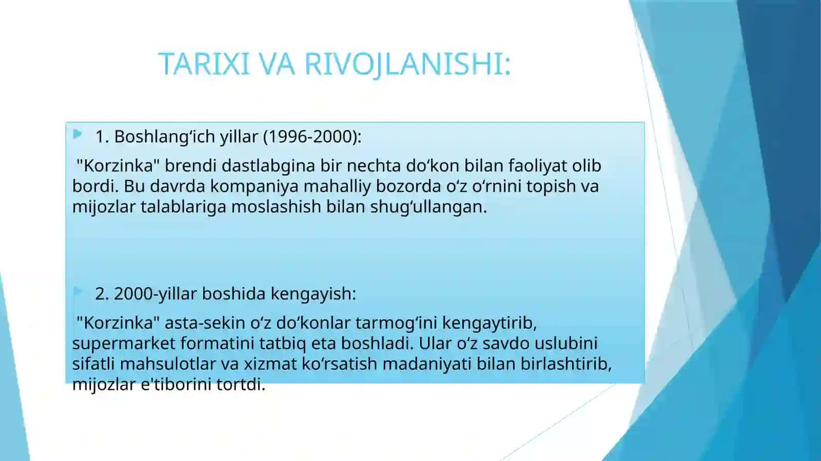 "Korzinka" — O‘zbekistonning yirik chakana savdo tarmoqlaridan biri 4