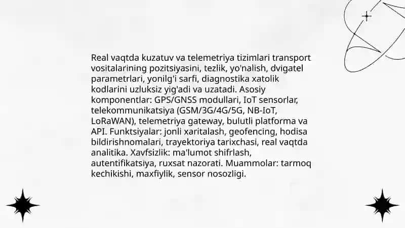 Avtotransport parkini GPS va IoT orqali boshqarish 4