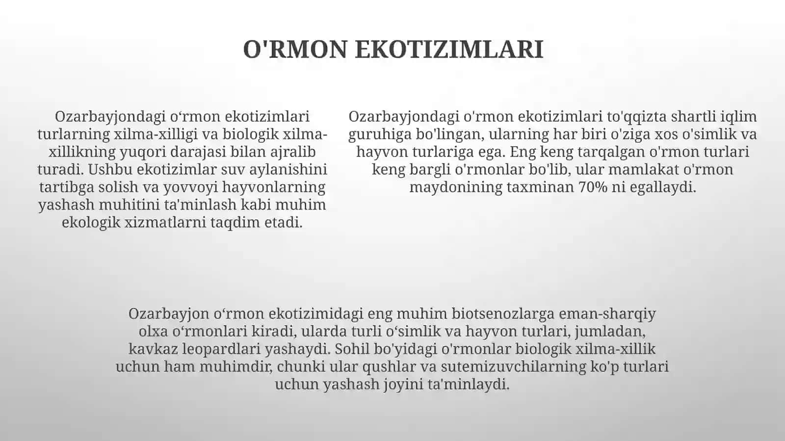 Yer Sharida Qurug'Lik Ekosistemalari Shartli Iqlimiy Guruhlar Va UlarniMuhumBiotsenozlari 4