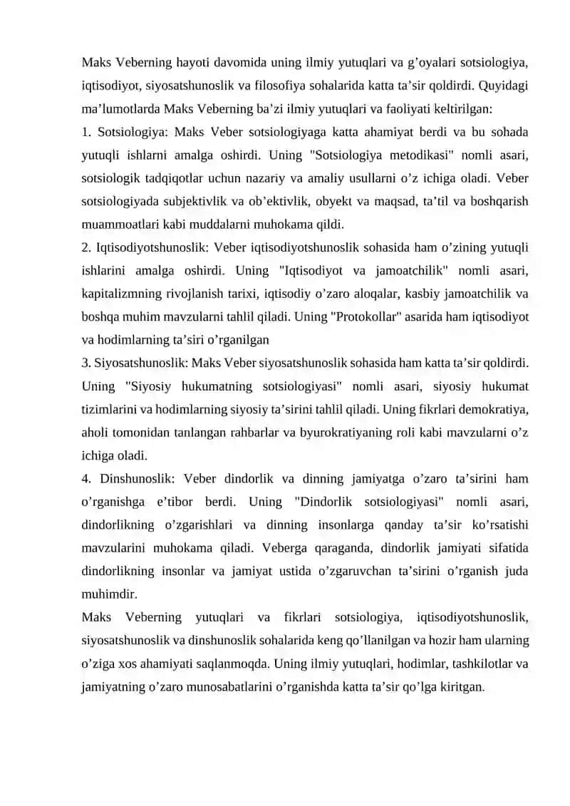 Maks Veberning sotsiologik talimoti 4