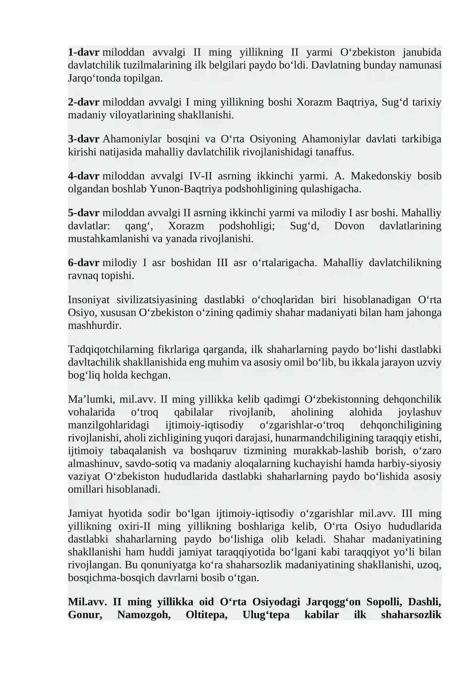 O‘zbekiston hududida dastlabki davlat uyushmalarining vujudga kelishi 4