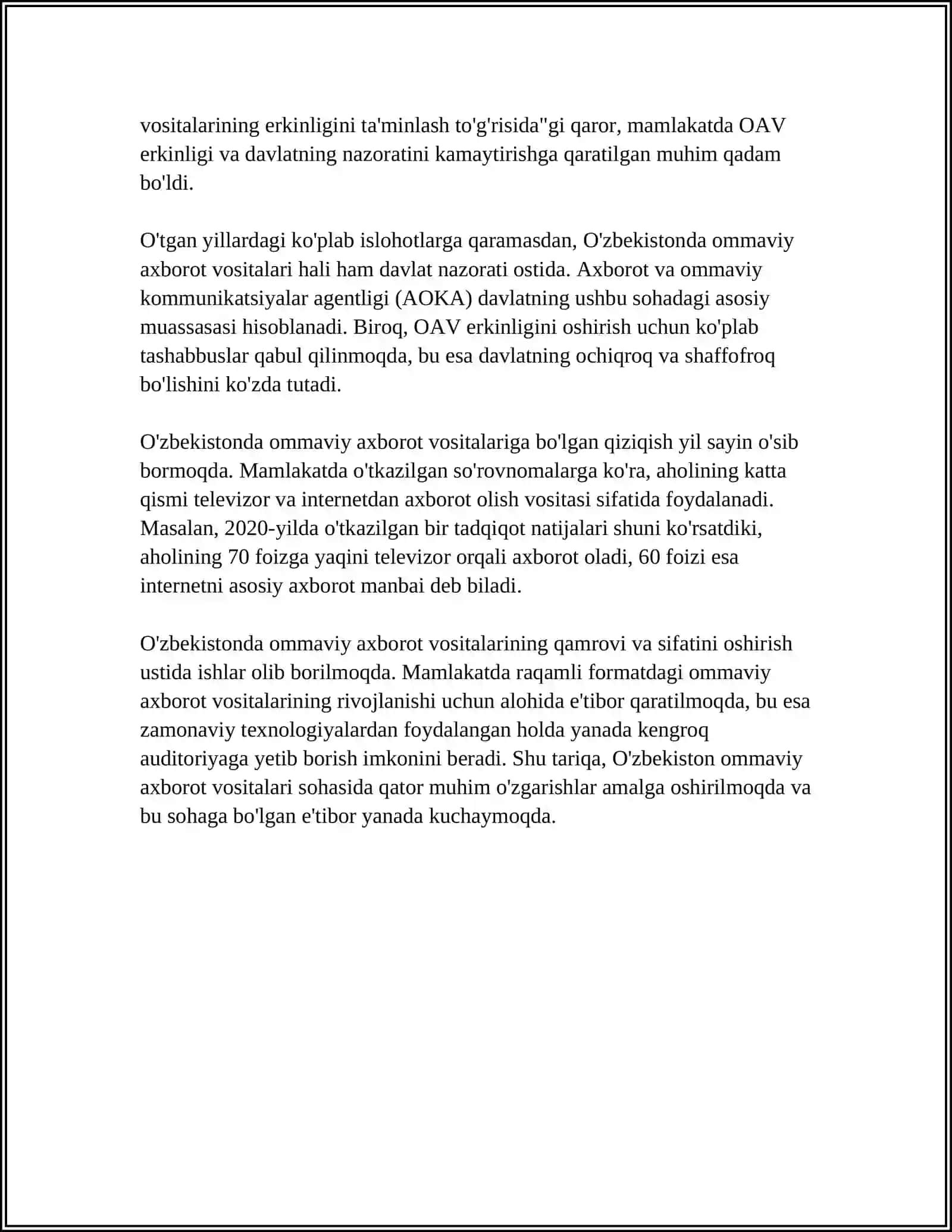 O'zbekistonda Omaviy Axbarot Vositalari Faoliyati 4