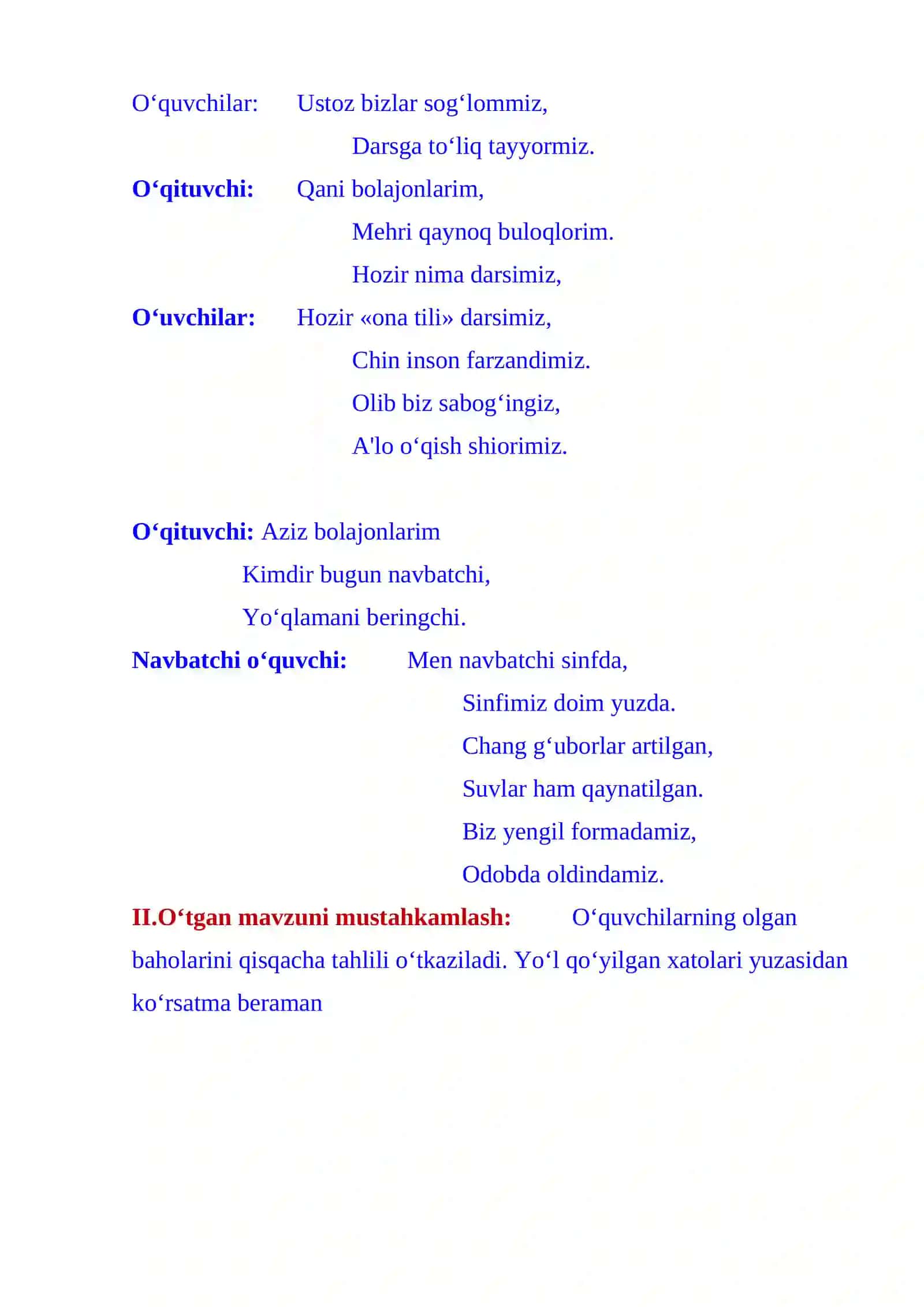 3-sinf ona tili fanidan Yasama otlarning imlosi mavzusida 3-chorak dars ishlanmasi 4