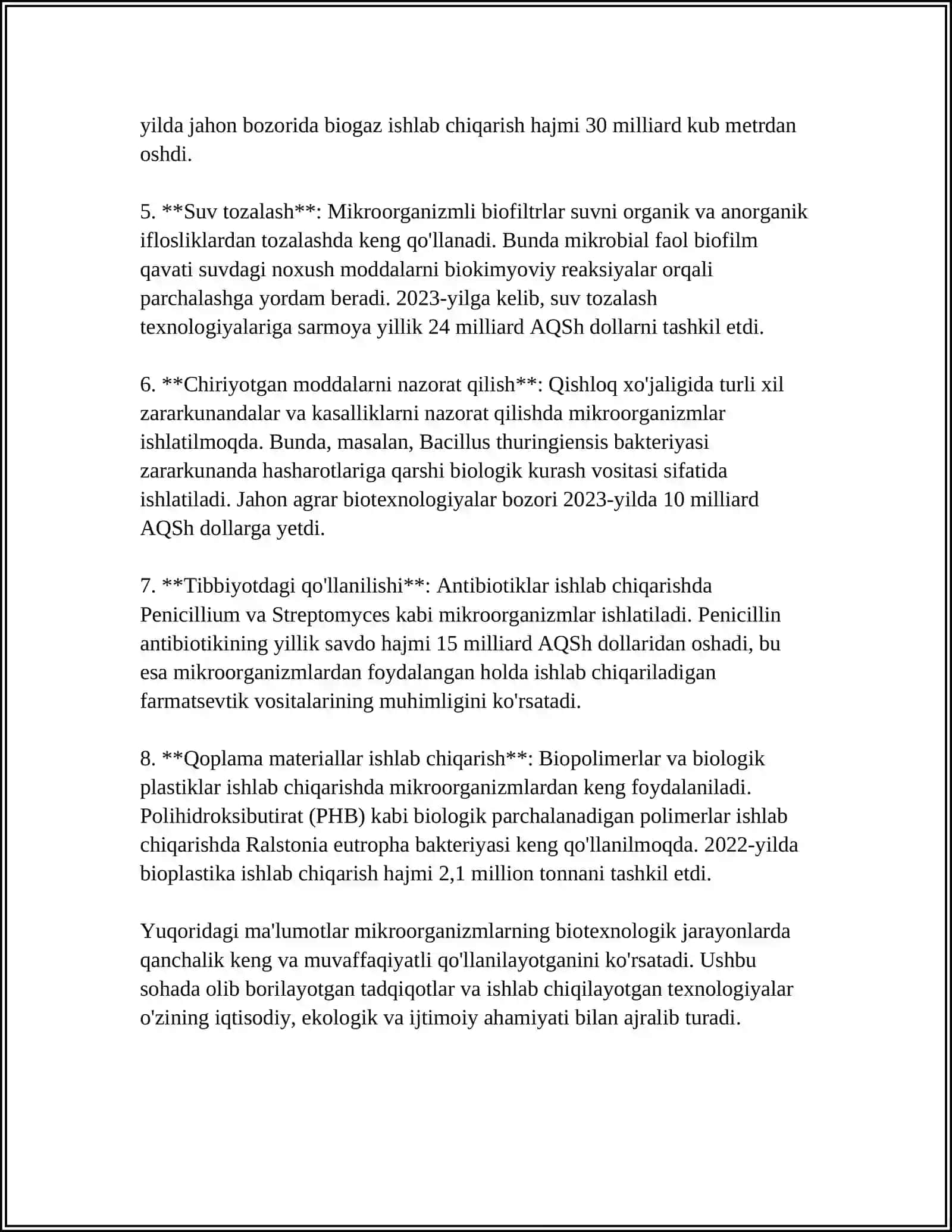 MIKROORGANIZIMLAR ASOSIDAGI TEXNOLOGIYALAR 4