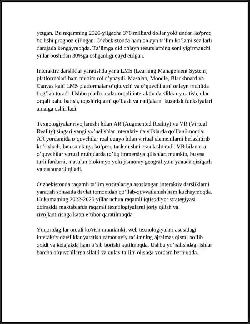 WEB TEXNOLOGIYALARNI PIDOGKADA QOʻLLASH 4
