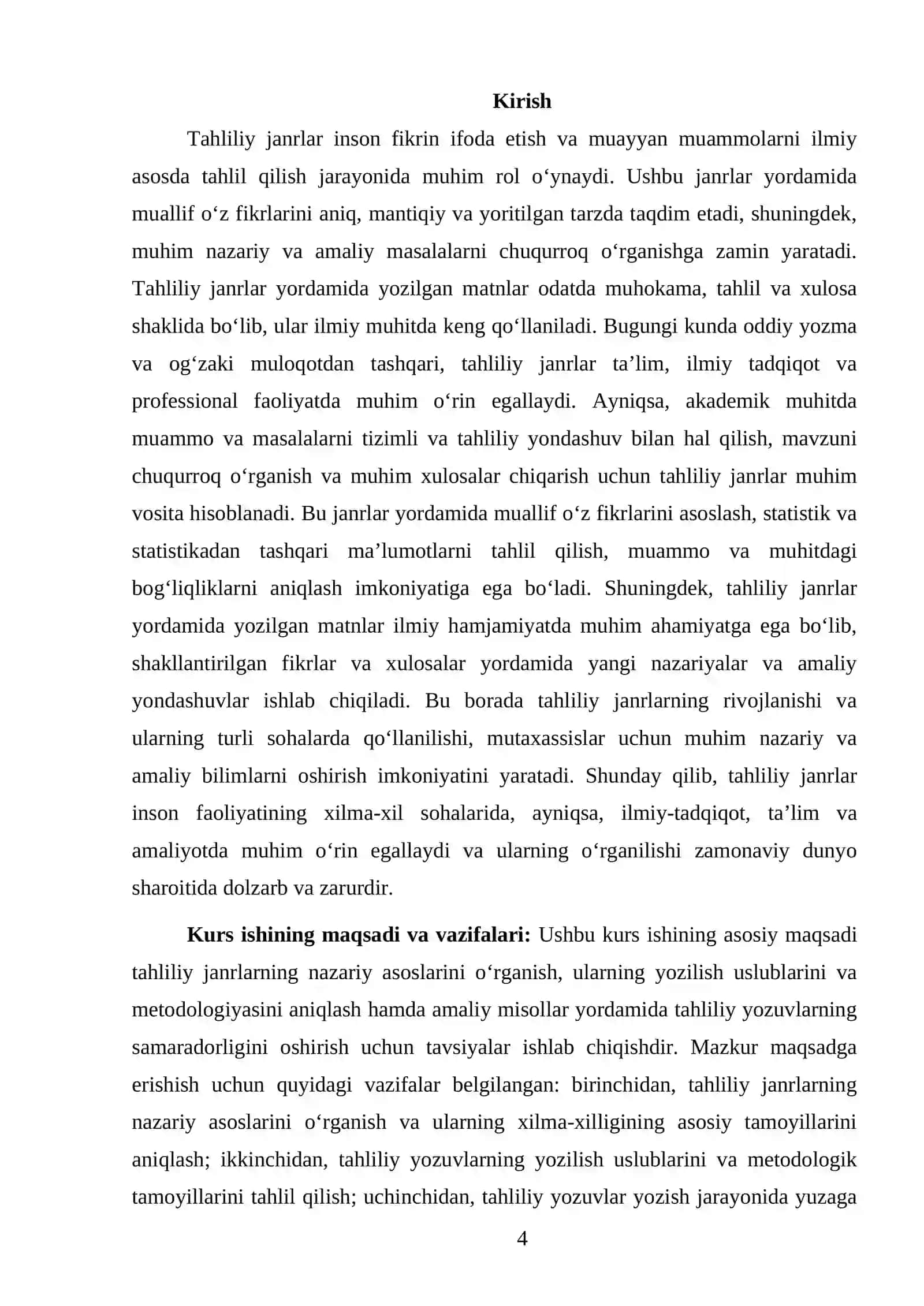 MUSIQIY TANQIDNING ILMIY ASOSLARI. FANIDAN TAYYORLAGAN KURS ISHI 4