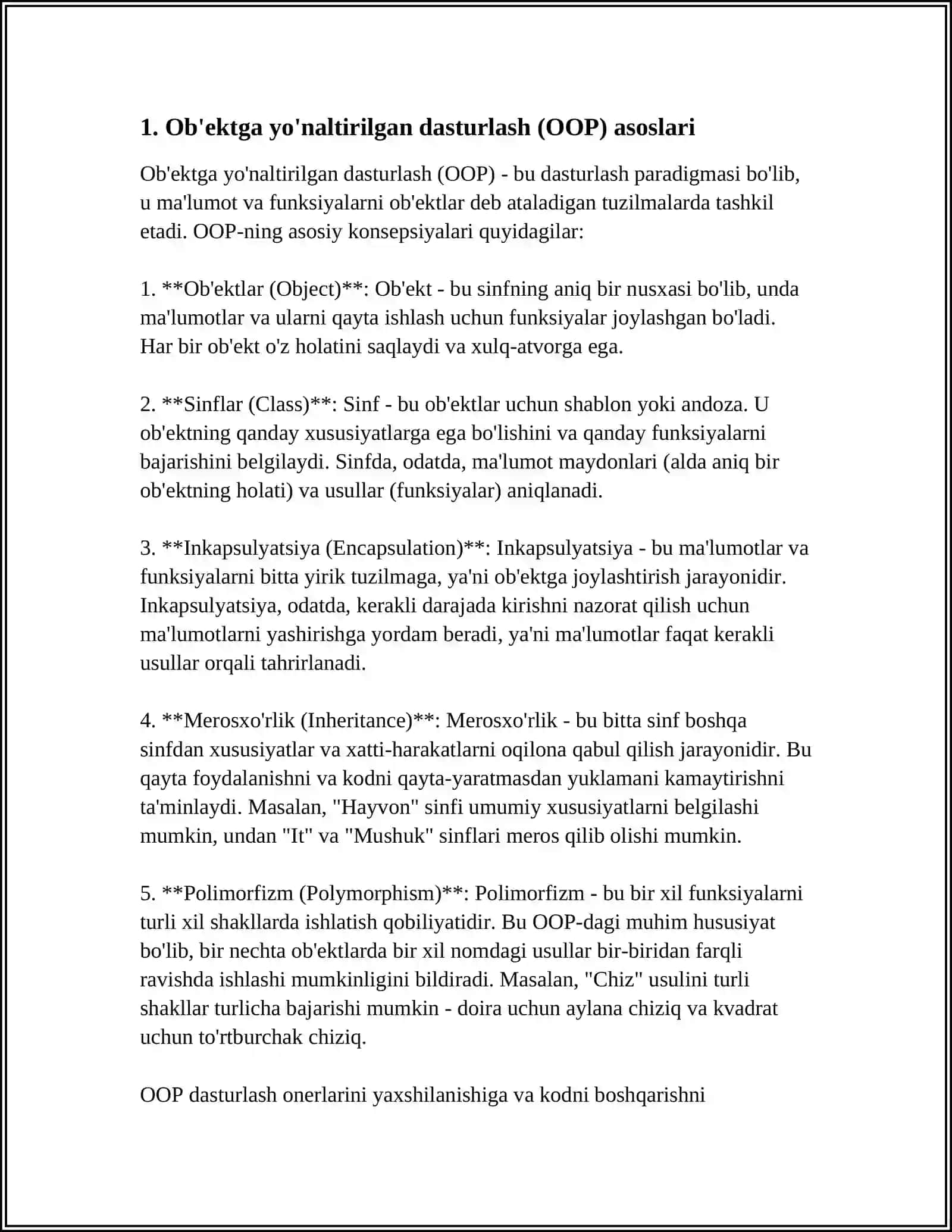 JAVA DASTURLASH TILINING YUQORI DARAJALI QAYTA ISHLASH YO’LLARI VA IMKONIYATLARI 4