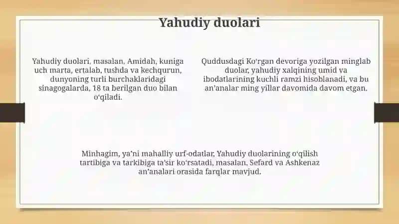Yahudiy ta'limoti, an'ana va marosimlari 4