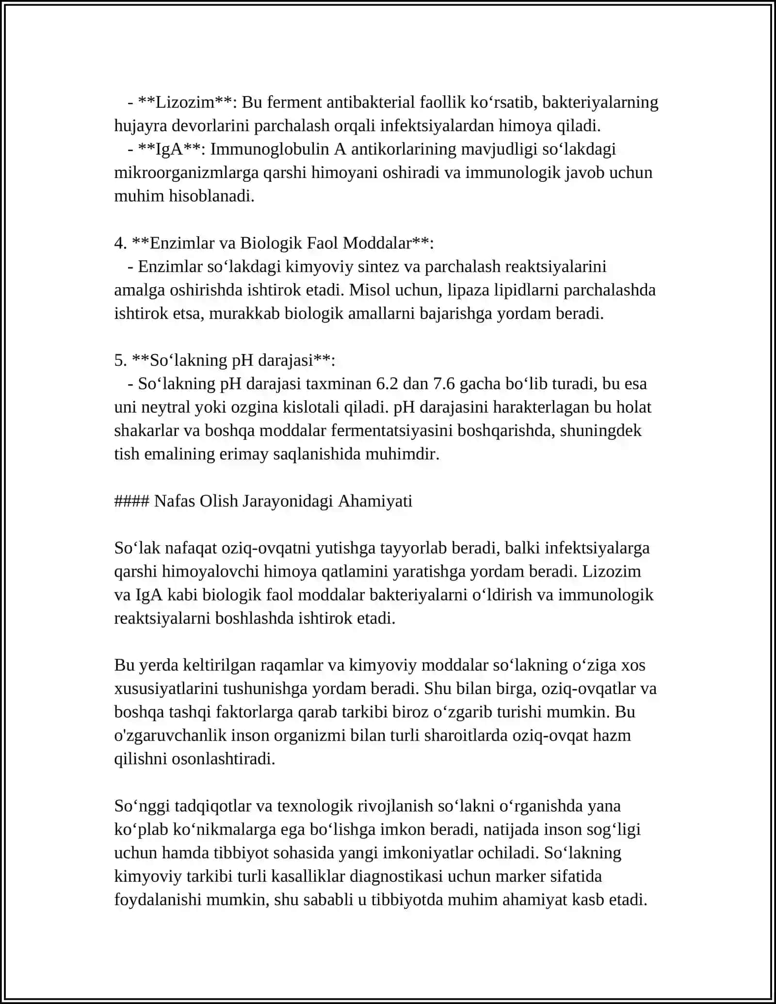 SOʻLAK TARKIBI VA UNING STOMATOLOGIK AHAMIYATI 4