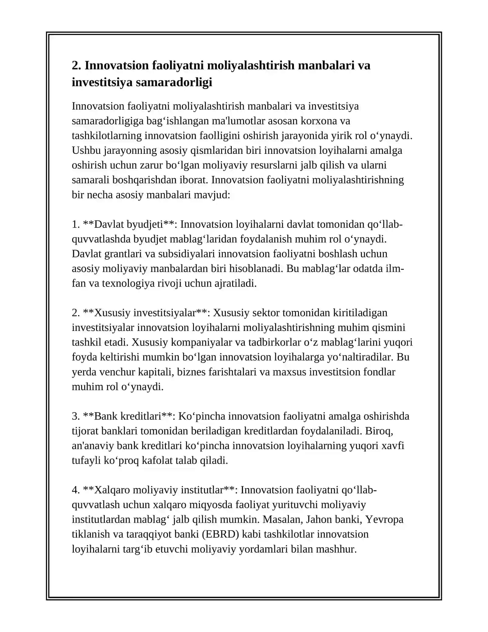 KORXONA TASHKILOTLARNING INNOVATSION FAOLLIGI 4