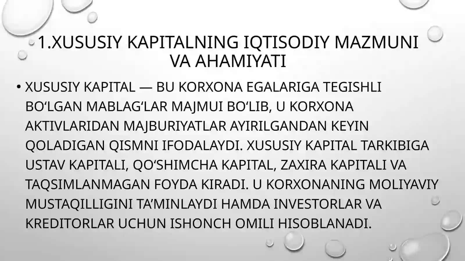 Xususiy kapital shakllanishi va taqsimlanishi hamda ta'sischilar bilan xisoblashishlar auditi 4