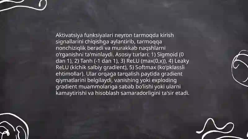 Neyron tarmoq qanday ishlaydi? 4