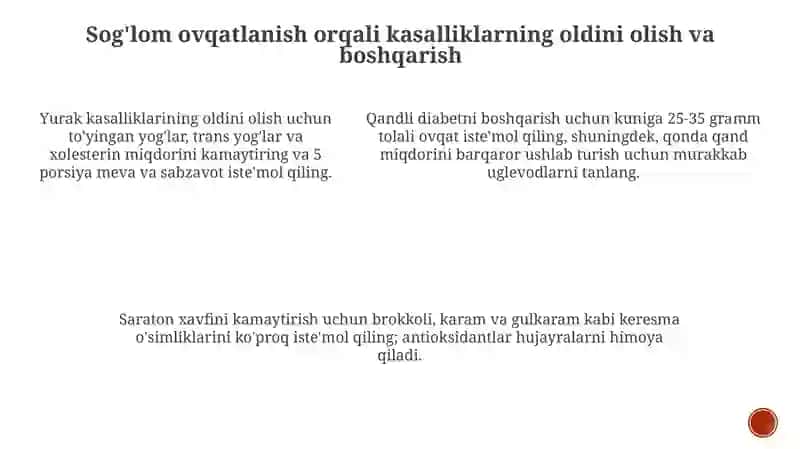 Oziq-ovqatlar va meva-sabzavotlarning kasalliklarga ta'siri 4