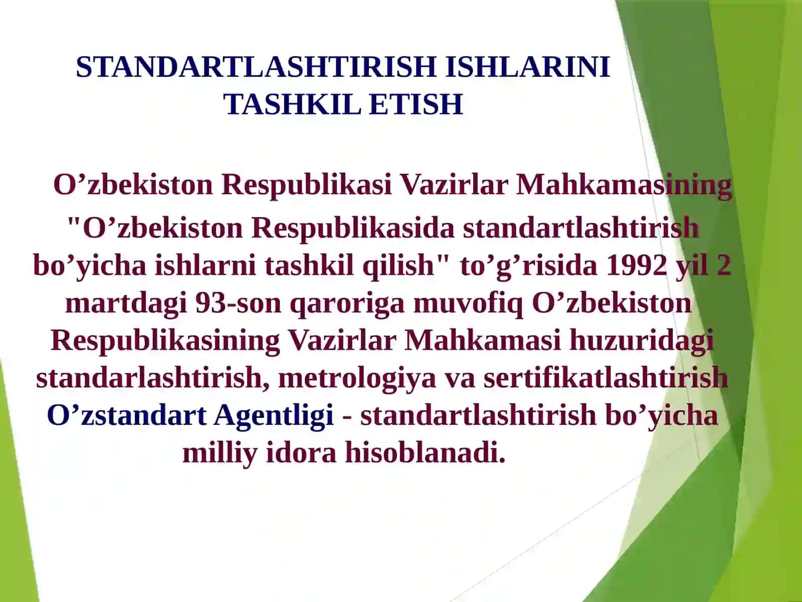 Standartlashtirishning asоsiy qоnun-qоidalari 4
