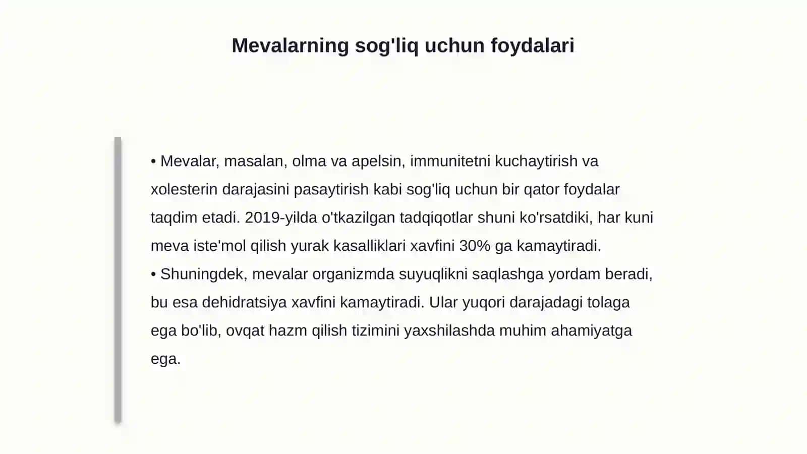 Urugʻ va mevalarning inson hayotida tutgan oʻrni 4