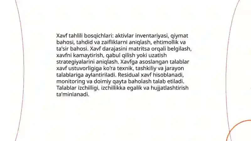 Kiberxavfsizlik talablari ishlab chiqishning umumiy prinsiplari 4