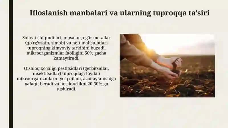 Ifloslangan tuproqlarning biologik faolligini oʻrganish va tahlil qilish 4