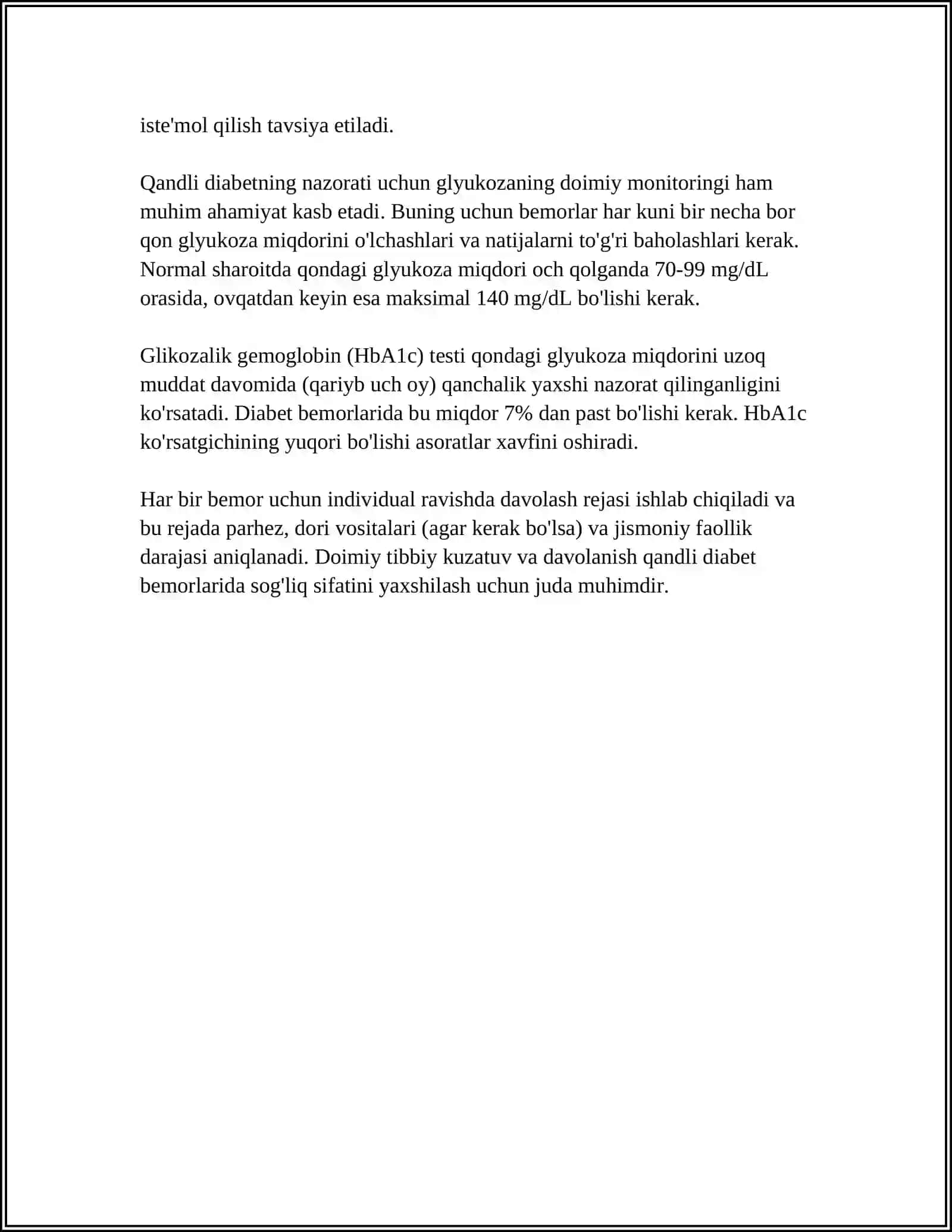 QANDLI DIABETDA KARBONSUVLAR YOG'LAR VA OQSILLAR ALMASHINUVINING BUZILISHI 4