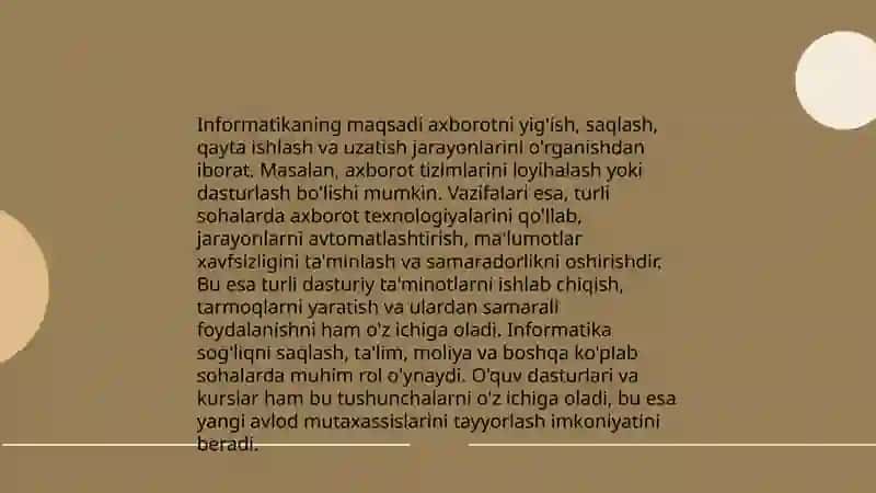 Informatika fanining nazariy asoslari 4