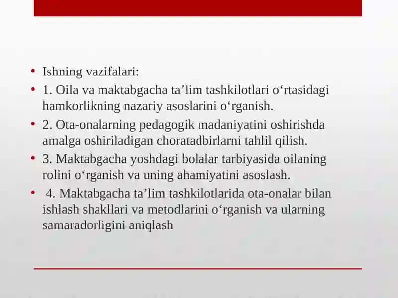 MAKTABGACHA TA’LIM TASHKILOTLARIDA BOLALARNING OTA – ONALAR BILAN ISHLASHI 4
