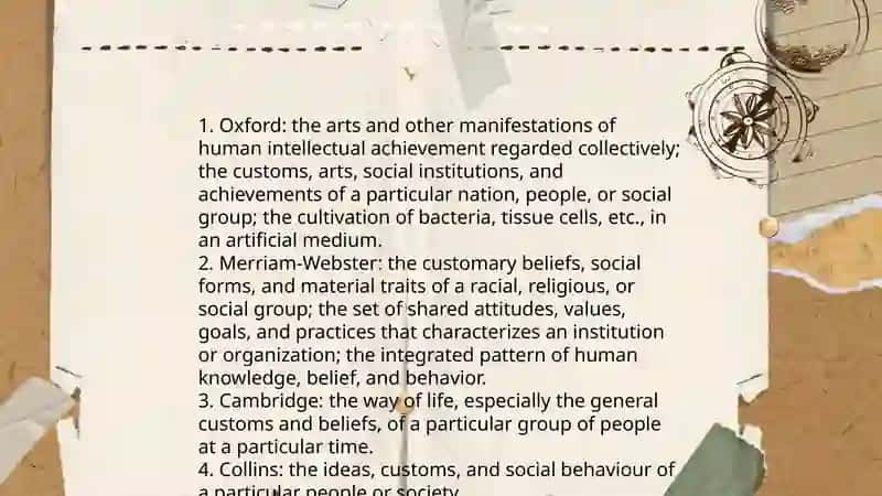 Define the word culture. 4