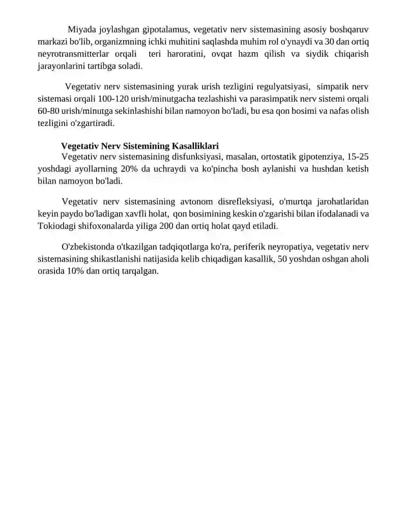 Vegetativ asab tizimining anatomiyasi va fiziologiyasi 4
