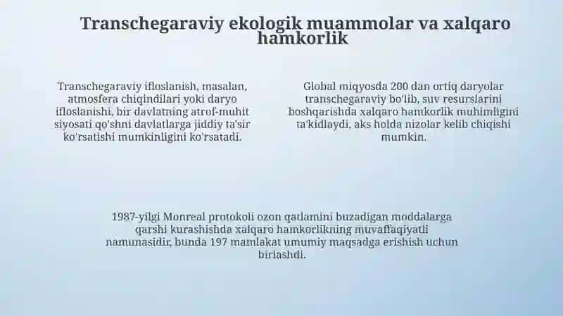 Ekologiya va xalqaro munosabatlar 4
