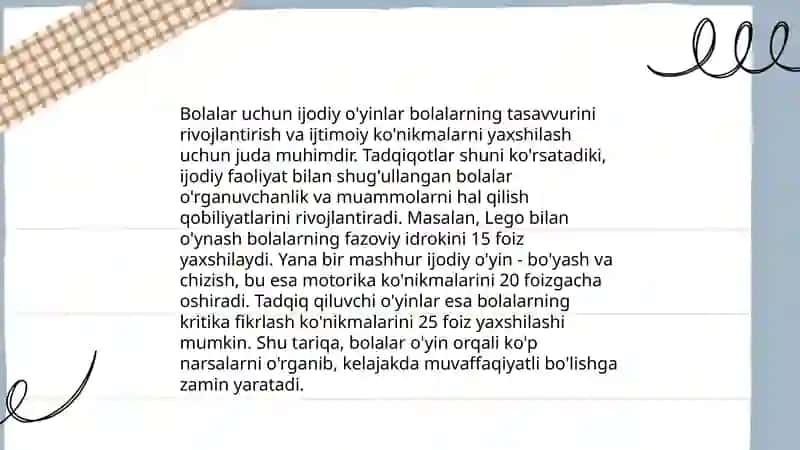 Ijodiy o'yinlar va ularning tarixi 4