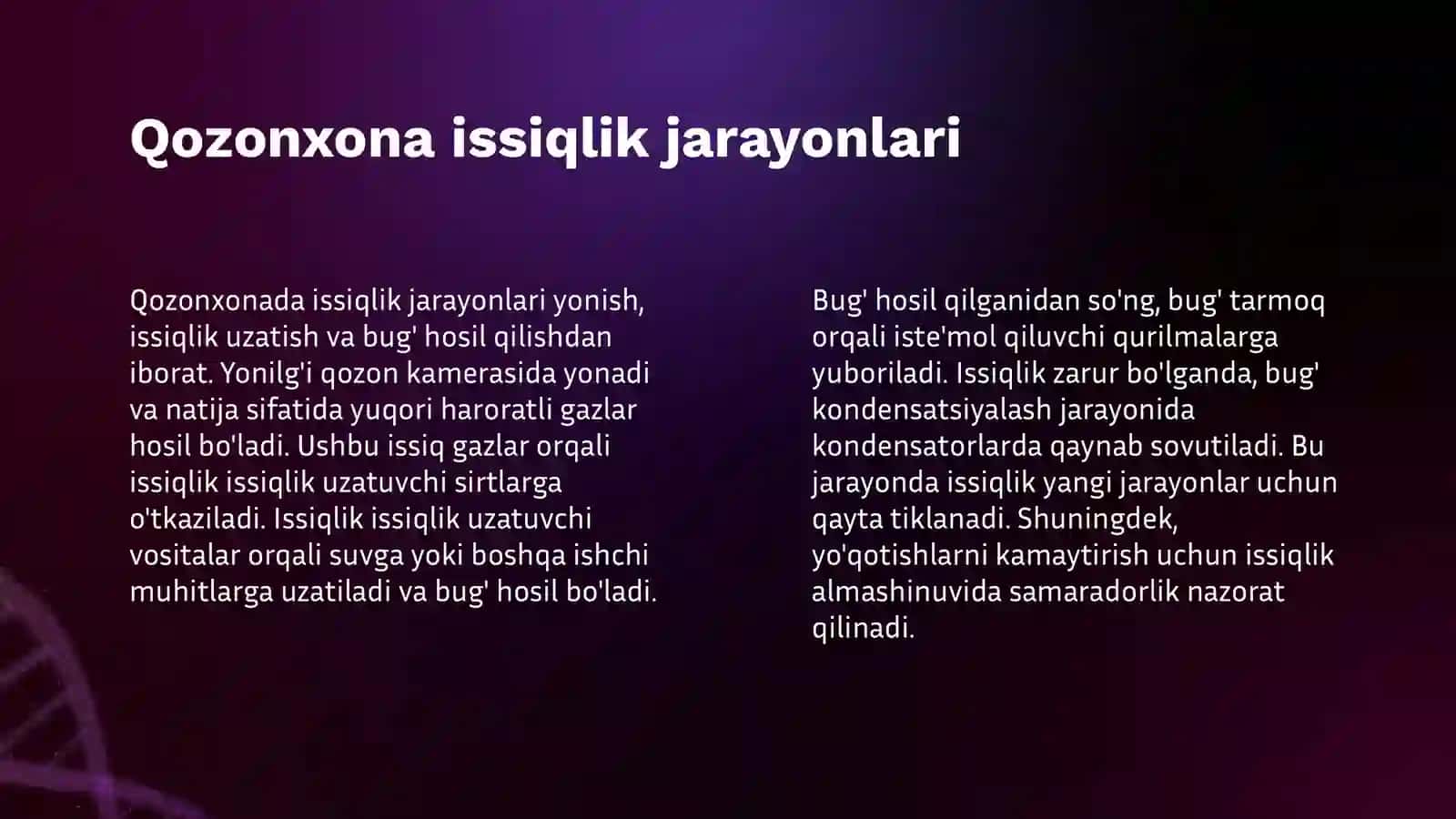 QOZONXONADA ISSIQLIK ALMASHINUVI JARAYONLARI 4