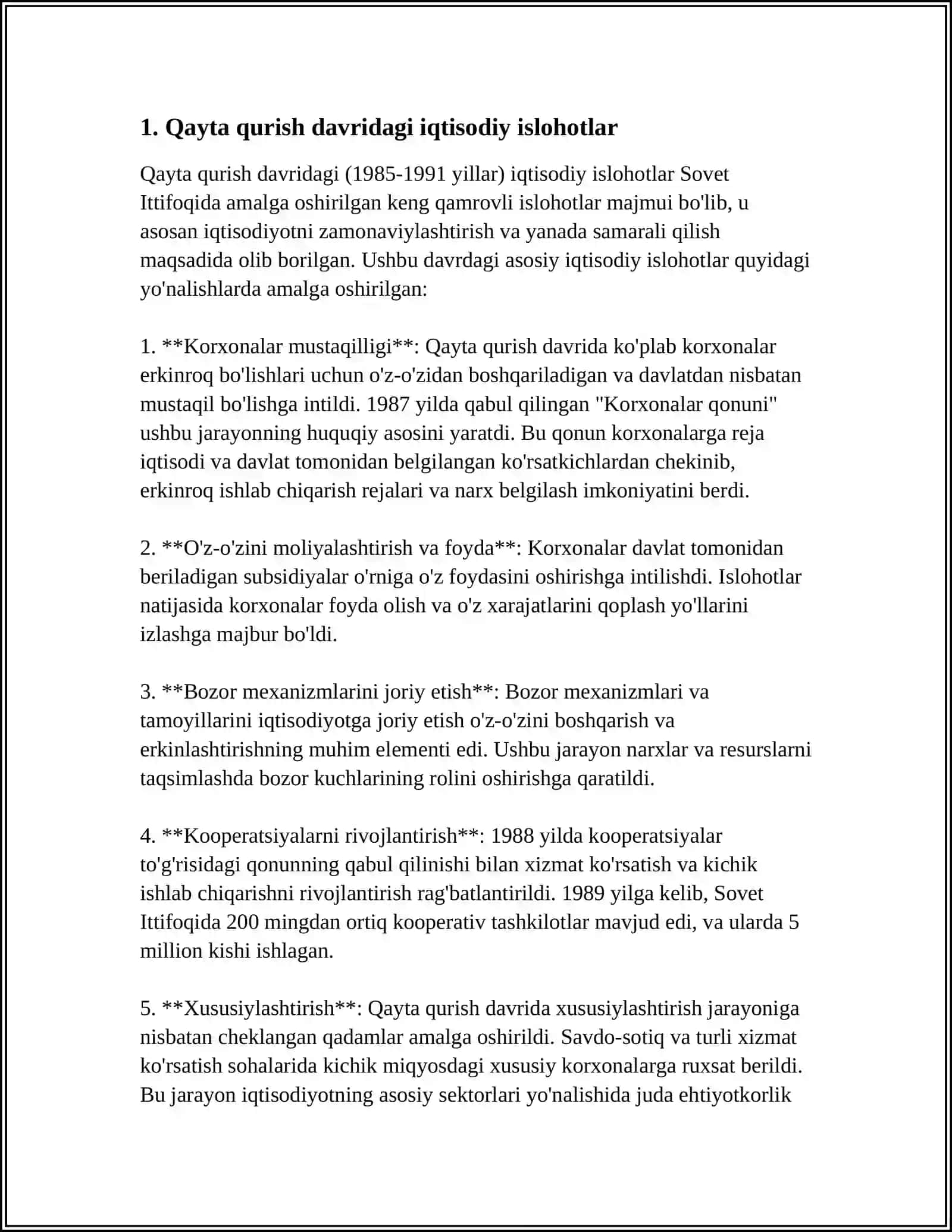Qayta qurish yillarda Oʻzbekistondagi ijtimoiy siyosiy vaziyat 4