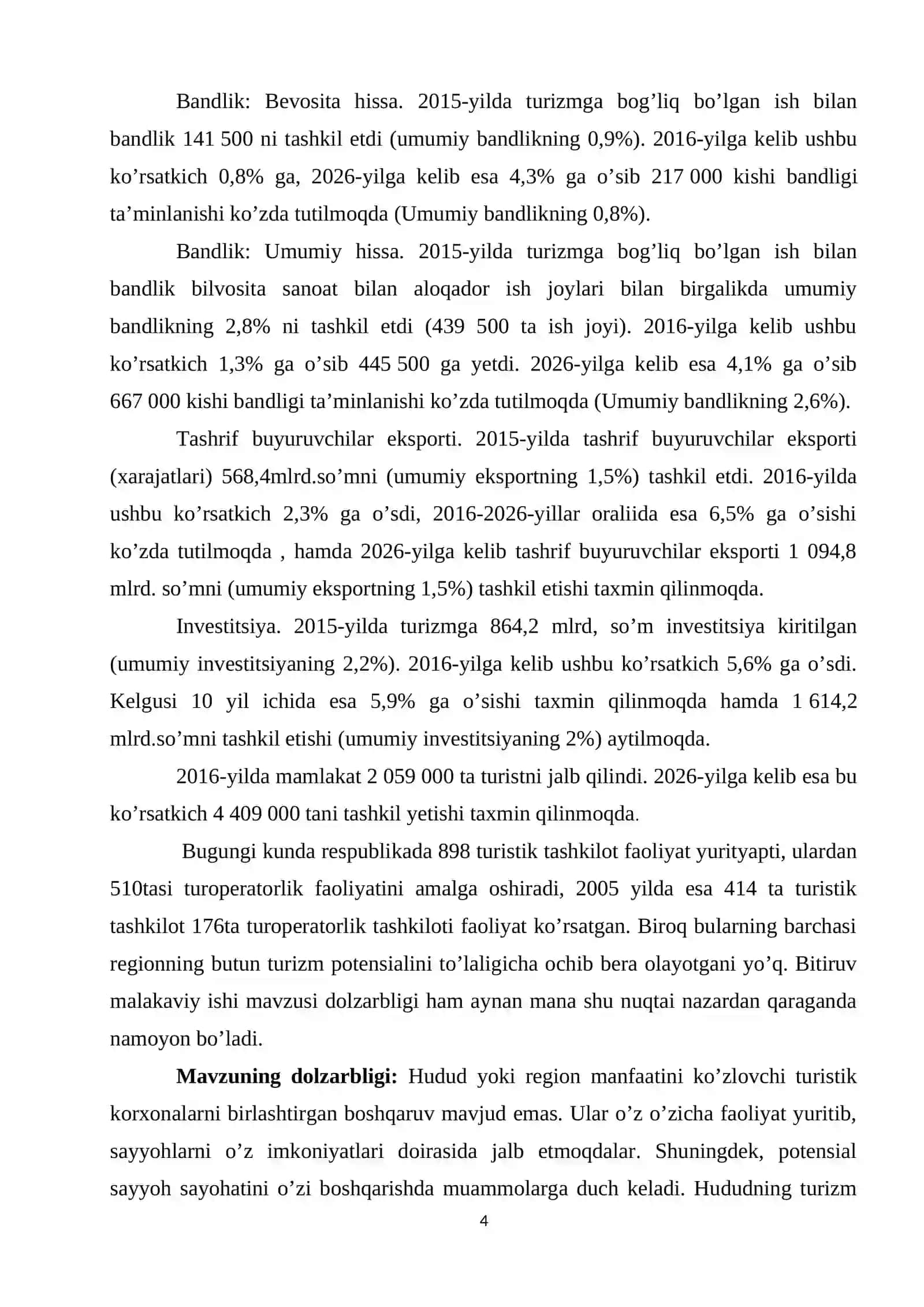 Region iqtisodiyotini rivojlantirishda turistik resurslardan samarali foydalanish 4