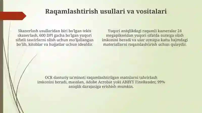 Tarixiy manbalar elektron shaklga o'g'irish jarayoni 4