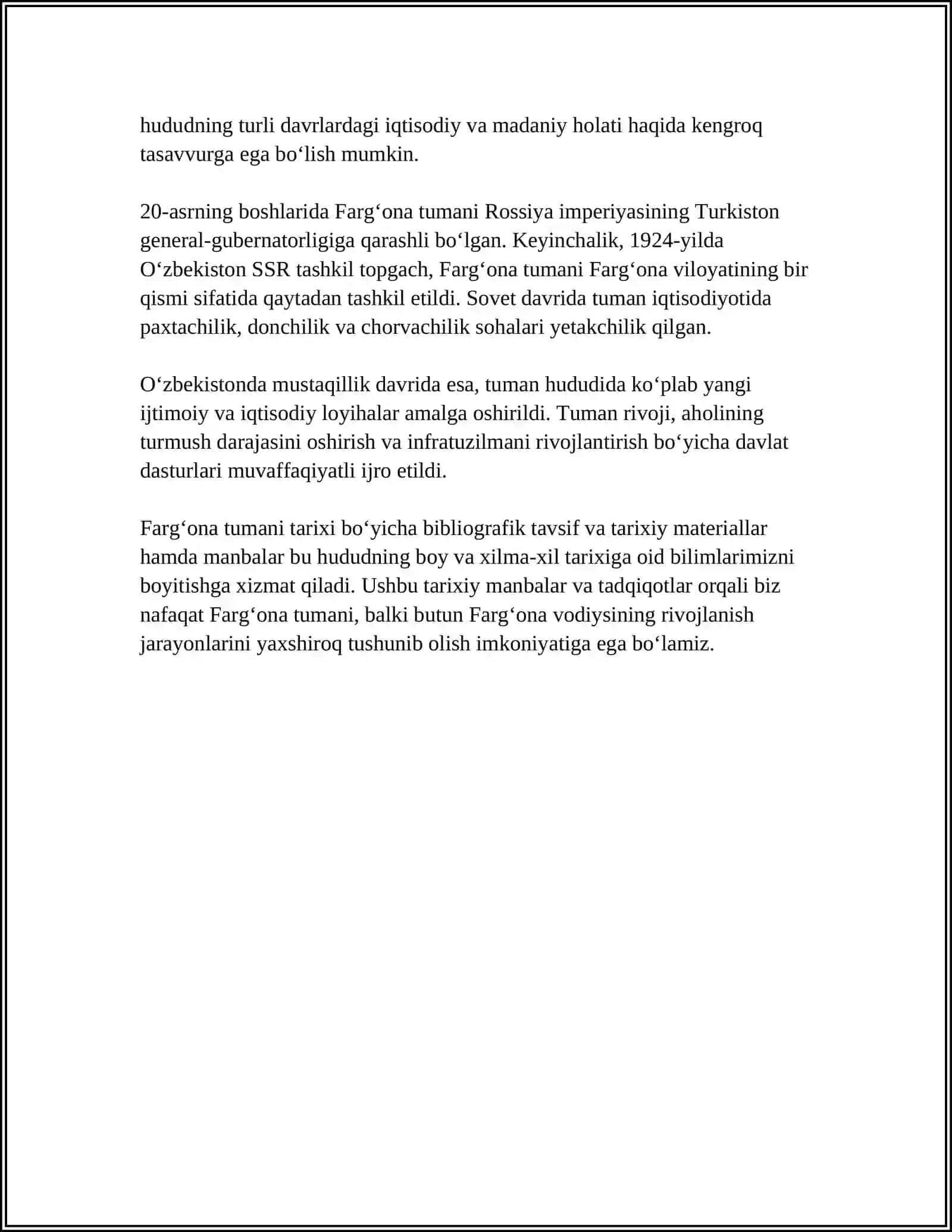 FARGʻONA TUMANI HAQIDA BIBLIOGRAFIK TAVSIF 4