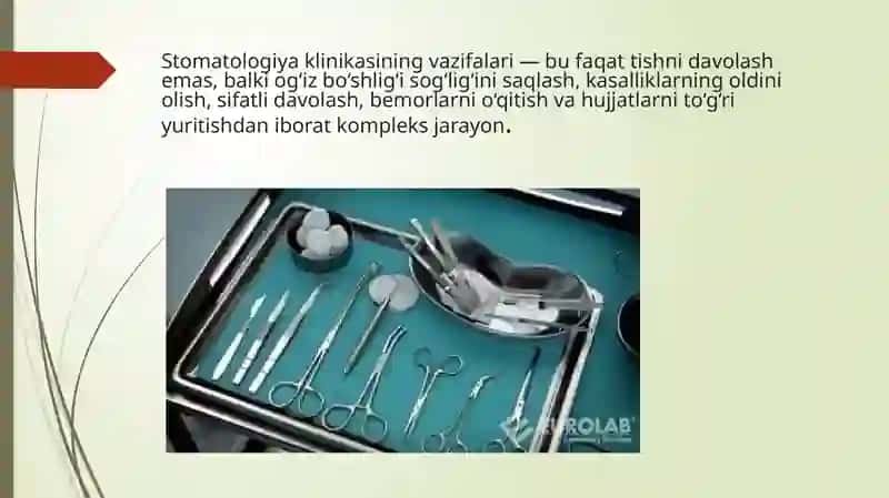 Stomatologiya klinikasi, uning turlari, kategoriyalari. Tibbiy xodimlarning kadrlar bilan taminlash standartlari va funksional majburiyatlari. Tish klinikasinimg hujjatlari 4