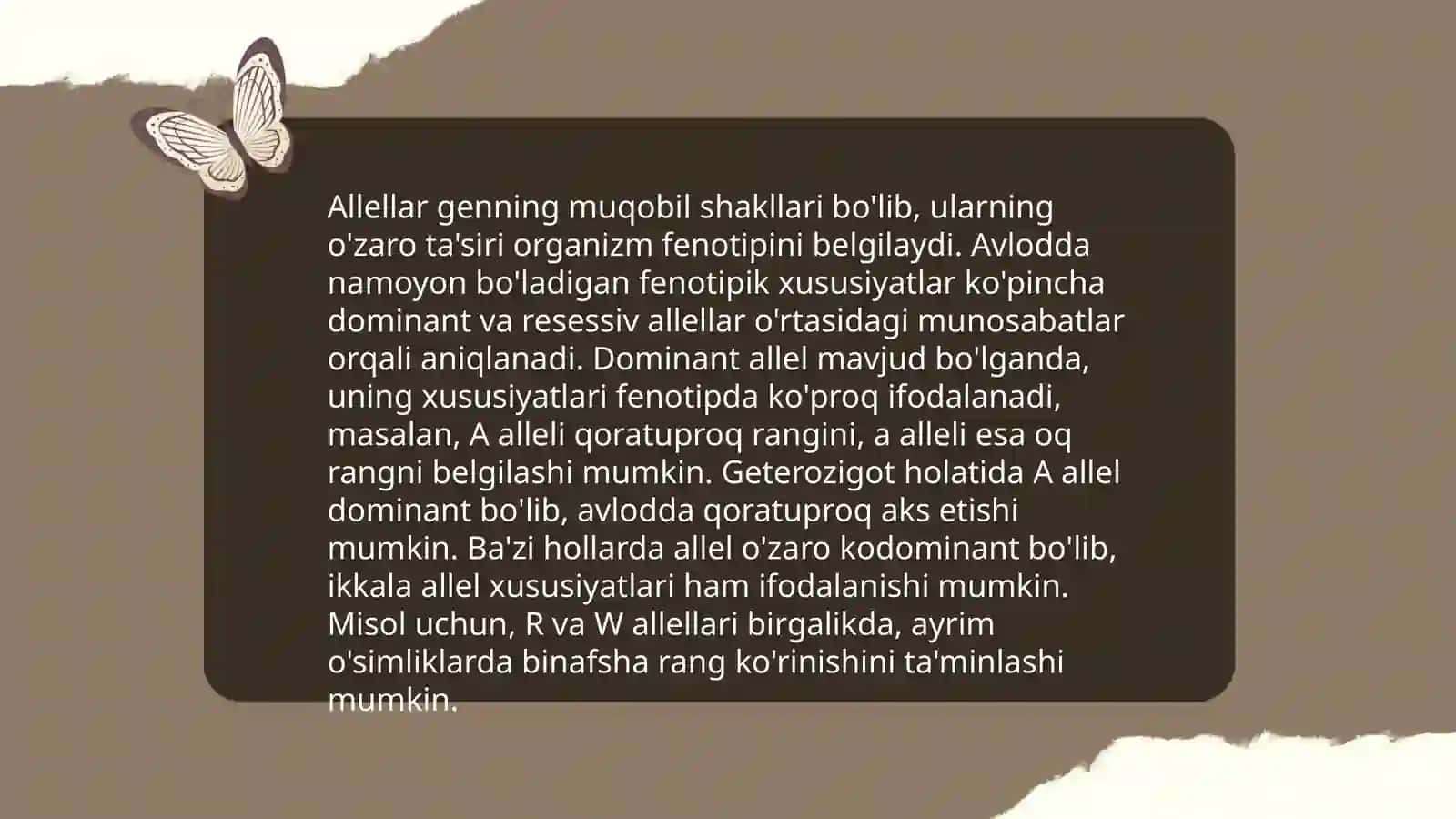 Monoduragay chatishtirish va Allel Genlar O'zaro Ta'siri 4