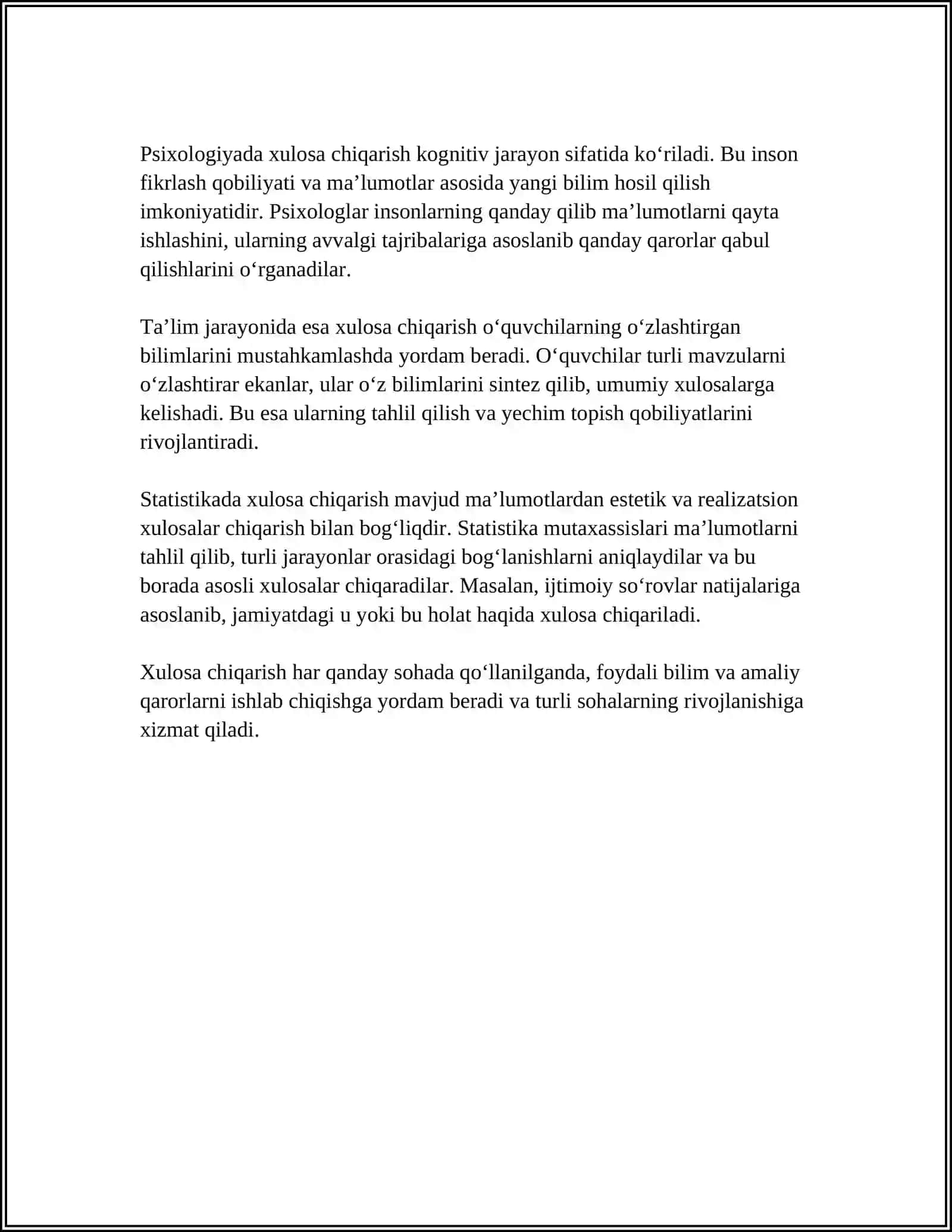 XULOSA CHIQARISHNING UMUMIY MANTIQIY TAVSIFI 4