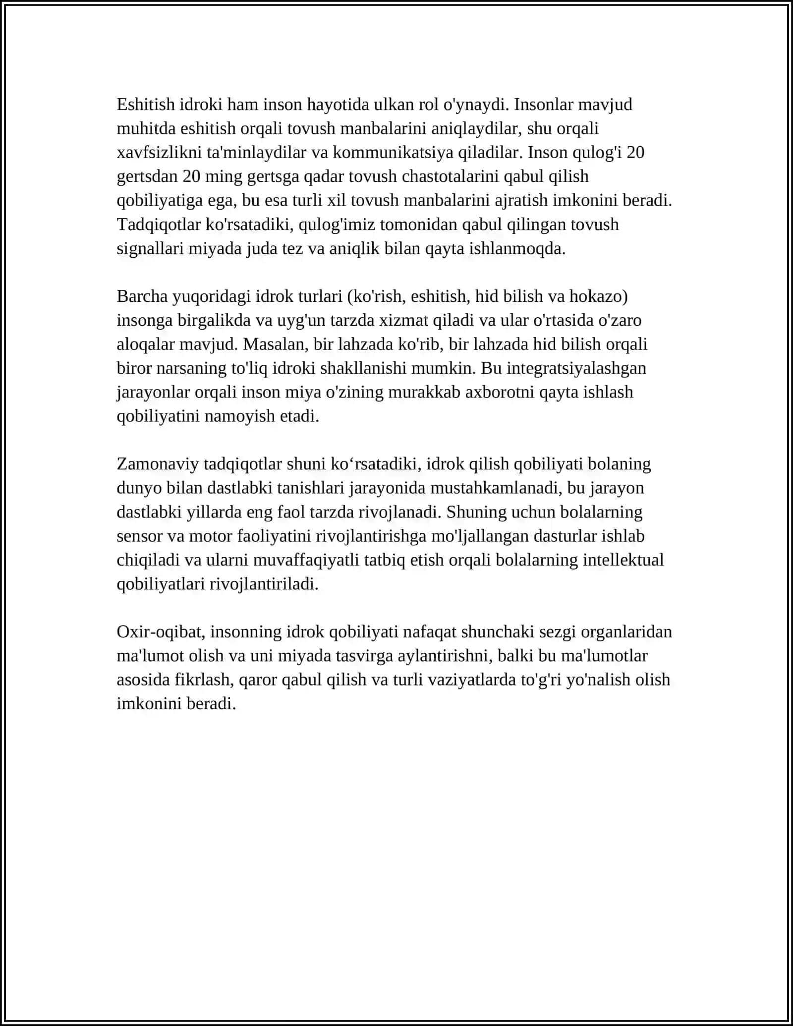 IDROK HAQIDA UMUMIY TUSHUNCHA IDROKNING TURLARI VA UNING BUZILISHI 4