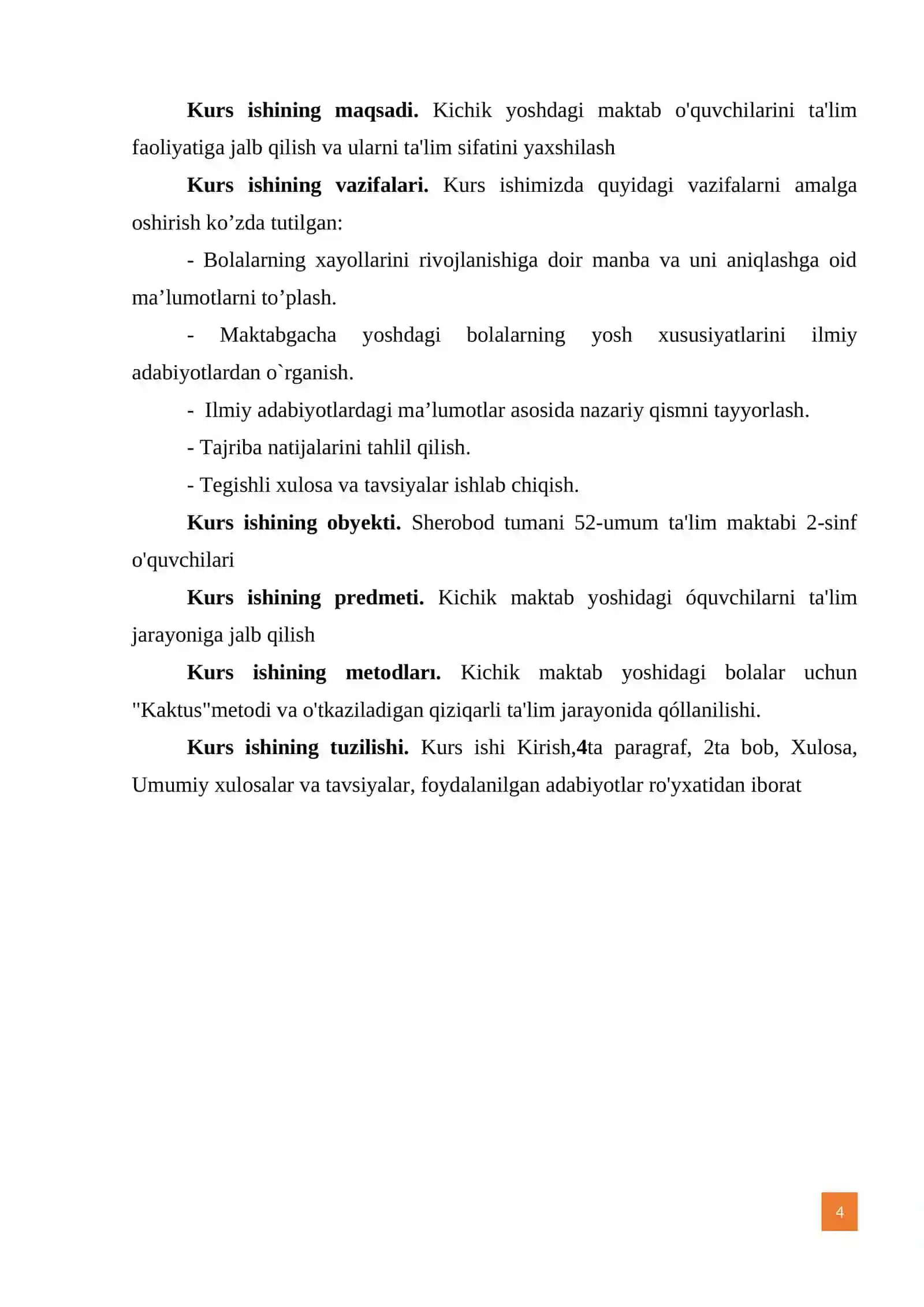 Kichik maktab yoshida ta’lim faoliyatini tashkil etish 4