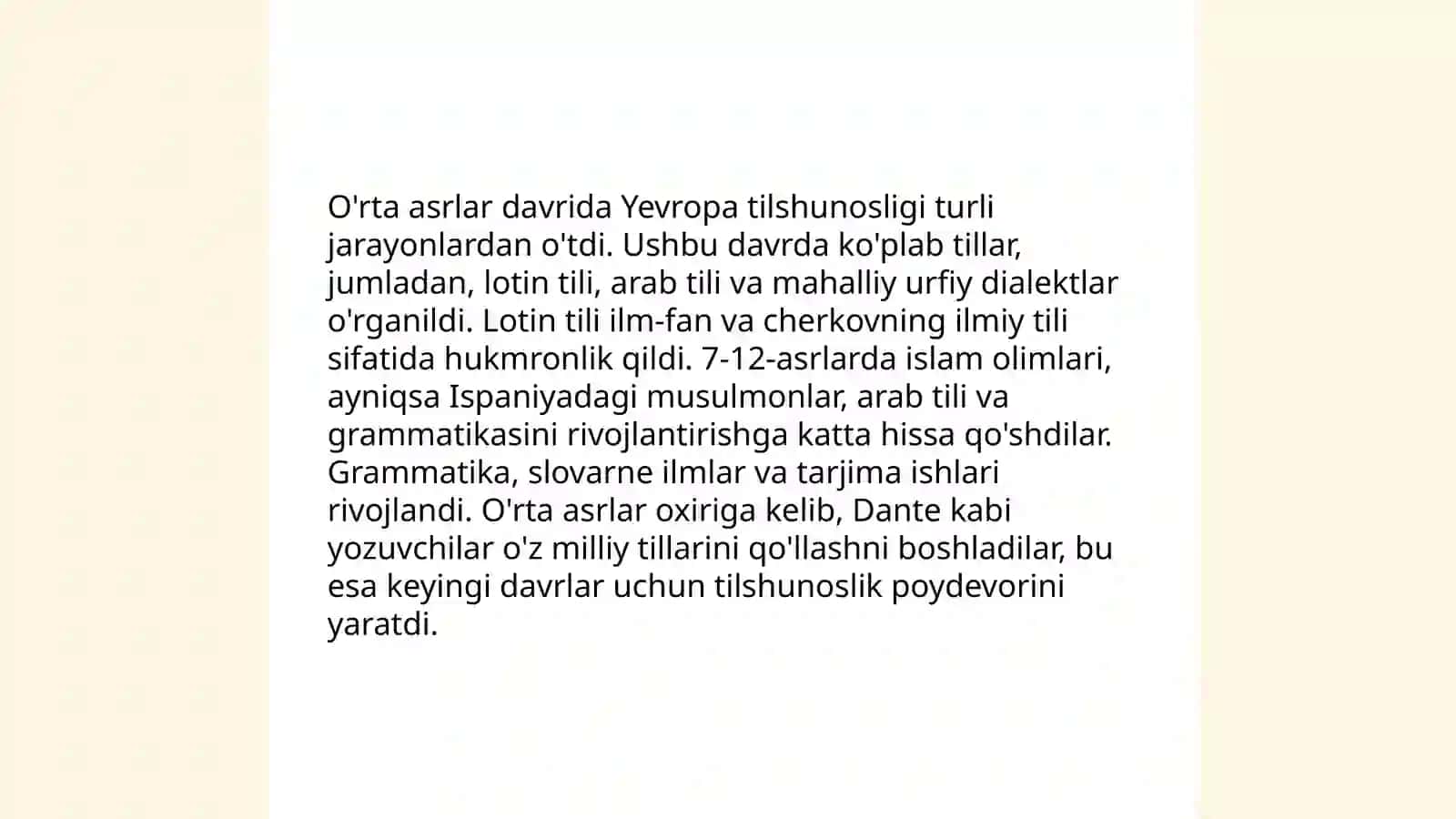O'rta asrlar Sharq va Yevropa tilshinosligi 4