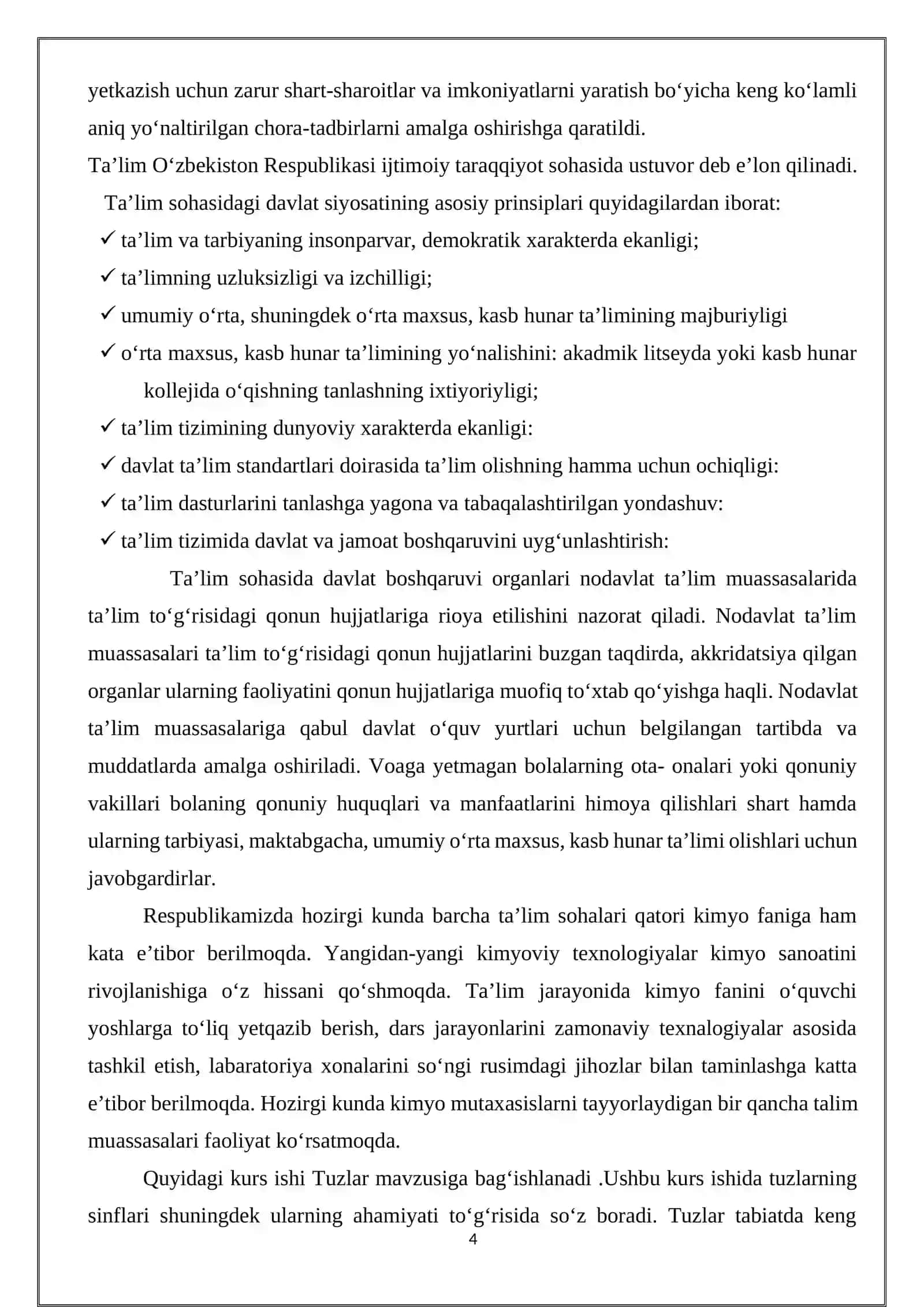 TUZLAR.TUZLARNING GURUHLANISHI - O‘RTA, ASOSLI, NORDON, QO‘SH ARALASH VA KOMPLEKS TUZLAR 4