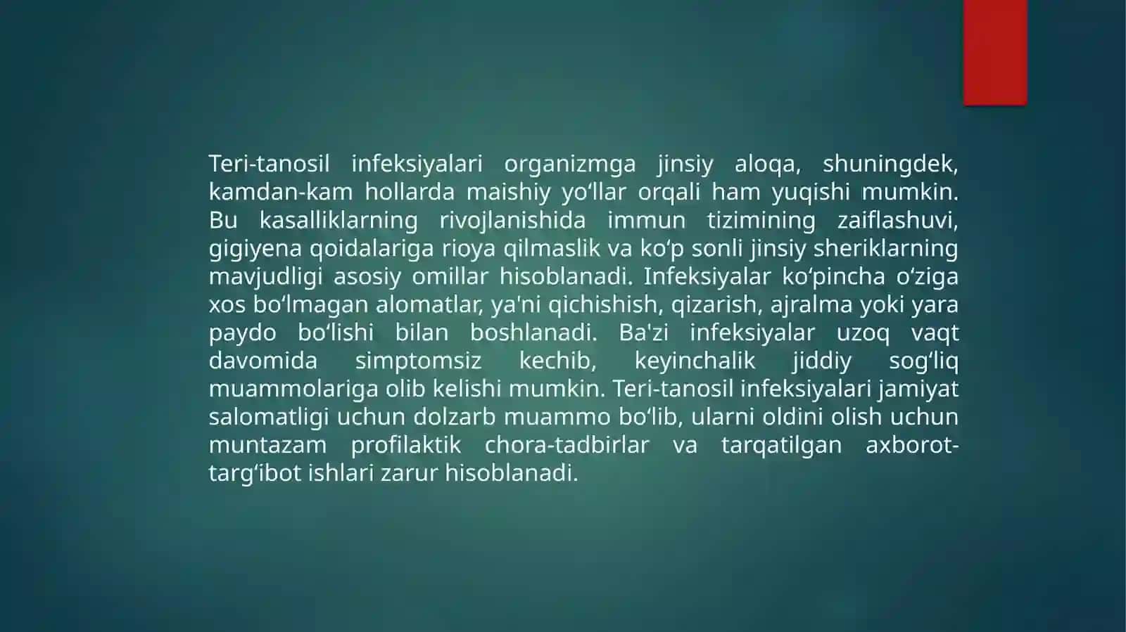 Teri-tanosil infeksiyalari va ularning tavsifi 4
