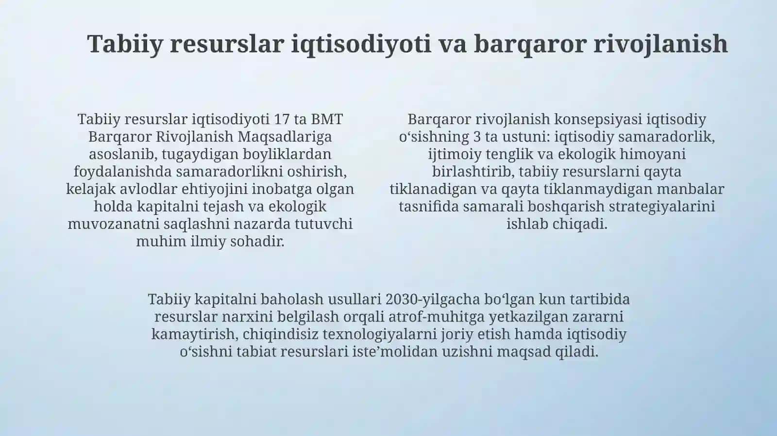 Atrof-muhit iqtisodiyoti va iqlim o‘zgarishi: nazariy asoslar va maqsadlar 4