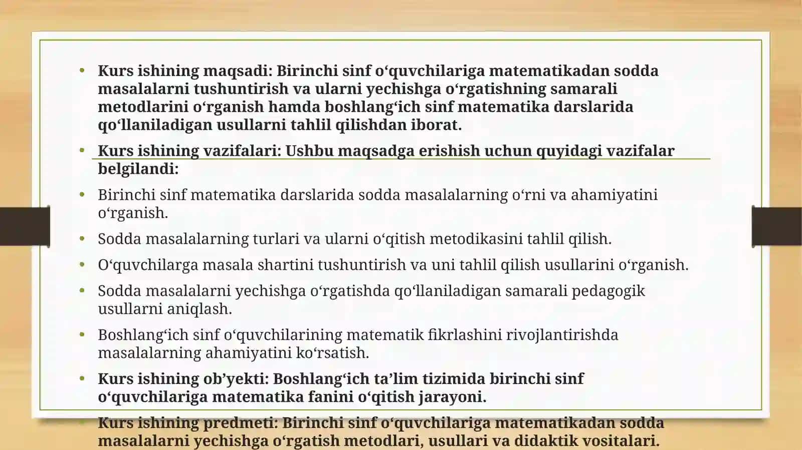 Birinchi sinfda matematikadan sodda masalalar va ularni yechishga o'rgatish 4