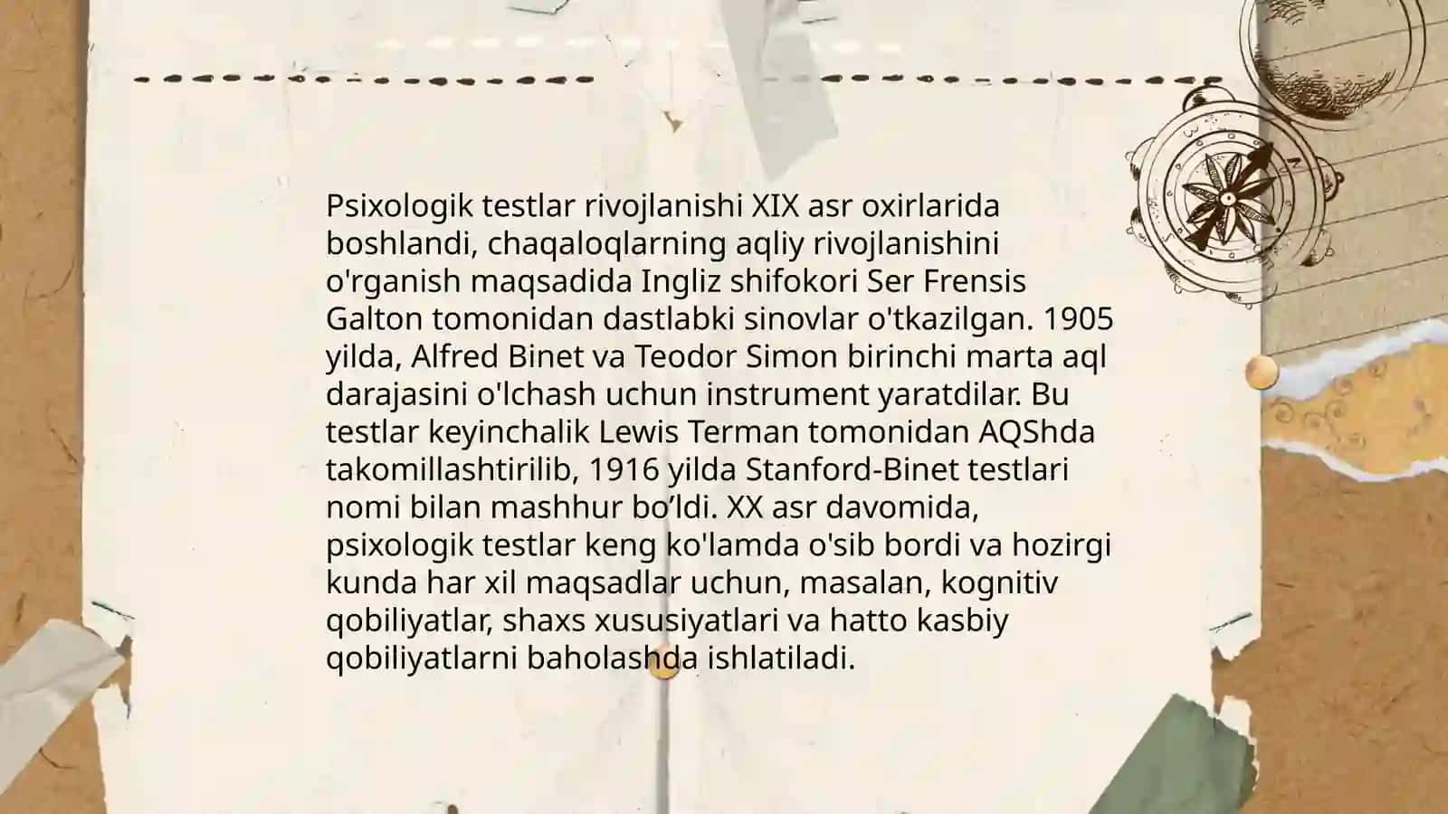 Psixologik testlar tarixi 4